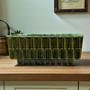 Vintage Mid Century Cookson Pottery Green Footed Planter CP-388 USA 8.7 x 3.5
